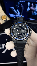 Black Analog-Digital Sports Watch